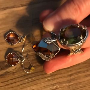 Two rings and earrings